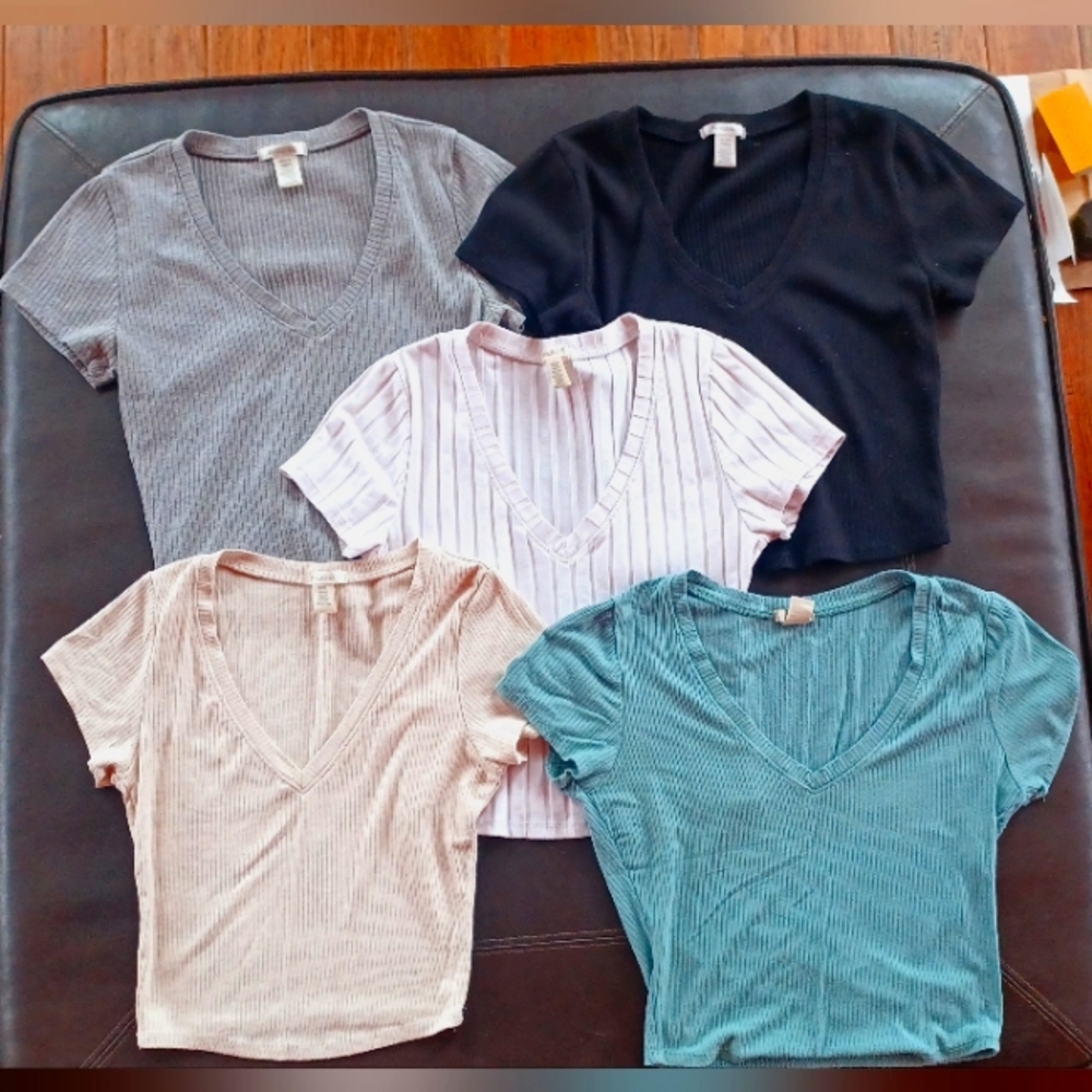 Bozzolo V-Neck Crew Cropped Top bundle